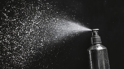 Poster - Aerosol spray water, black background