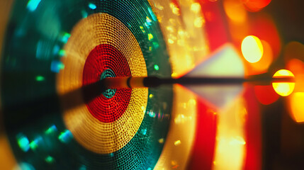 Poster - Bullseye is a target of business, dart is an opportunity and dartboard is the target and goal, so both of that represent a challenge in business marketing as concept