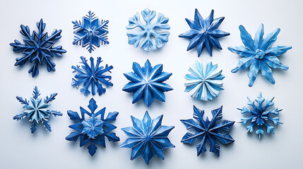 Poster - Chilly chic: embrace the winter season with these stylish blue snowflake icons