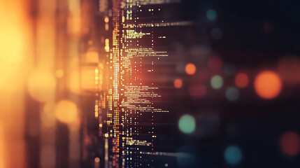 Poster - An infographic showing the process of machine learning, machine learning, blurred background, with copy space