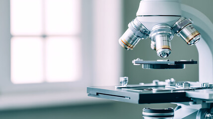 Poster - Close-up of a laboratory microscope