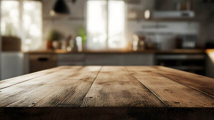 Fototapete - A close up of a empty wooden table with colorful summer slushies background