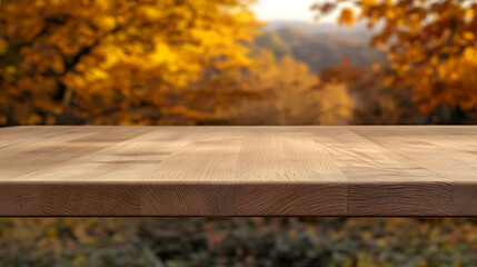Aufkleber - Close up of empty wooden table with blurred pharmacy shop background