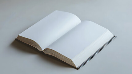 Poster - A closed, blank white book on a light gray background, concept of mockup design