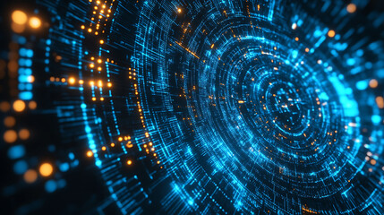 Leinwandbilder - A complex digital maze representing the challenges and obstacles in the digital world, symbolizing cybersecurity, data protection, and online navigation