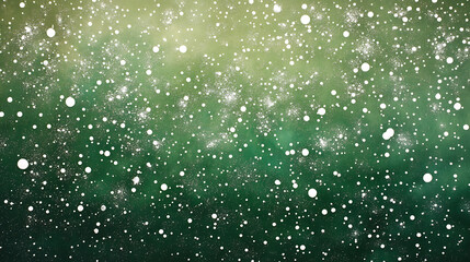 Aufkleber - A green background with small white dots of varying sizes scattered across the surface, creating an abstract snow effect