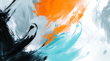 Poster - Skillfully layered brush strokes create an abstract modern art painting