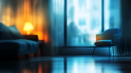Aufkleber - Abstract blur living room area interior for background