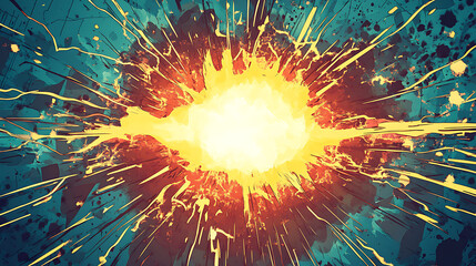 Aufkleber - Abstract comic background featuring a thunder flash