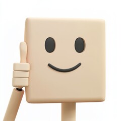 Poster - Isolated friendly robot giving a thumbs up on a white background