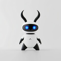 Poster - cute 3d cartoon robot on a transparent background