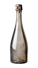 Aufkleber - Isolated empty champagne bottle with a golden cap on a transparent background, ideal for compositing and design work