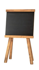 Poster - Portable wooden blackboard on a tripod stand, ideal for showcasing messages or artwork, with a transparent background