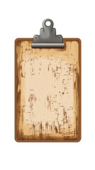 Poster - Clipboard with old blank paper and transparent background, ideal for showcasing designs or messages