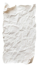 Poster - Crumpled white paper creates a textured, abstract background with transparent areas, suitable for various design projects