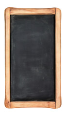Poster - Vintage blank blackboard with wooden frame isolated on transparent background, perfect for educational or announcement purposes