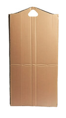 Aufkleber - Rectangular sheet of brown cardboard with a handle, isolated on a transparent background, ideal for compositions