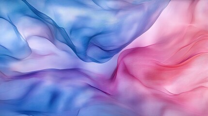 Poster - Abstract Flowing Fabric in Blue and Pink Waves for Background Design