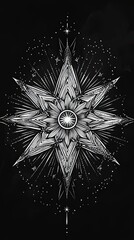 Canvas Print - Celestial Star Mandala Artistic Design Illustration