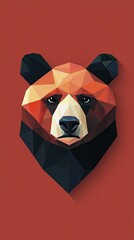 Poster - Geometric Low Poly Bear Head Design Art
