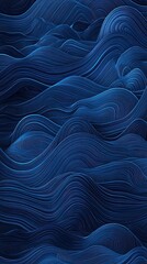 Poster - Abstract Blue Waves Curving Lines Pattern Design