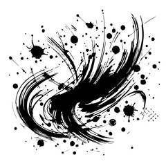 Poster - Abstract Ink Splash: Dynamic black ink splatter design. Perfect for adding a bold, artistic touch to your projects.  