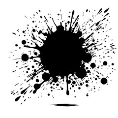 Poster - Black Ink Splatter: Dynamic Abstract Design 