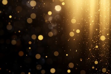 Wall Mural - a black and gold background with many small circles