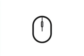 Fototapete - Minimalist black computer mouse icon on white background