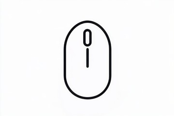 Fototapete - Minimalist black and white computer mouse icon on white background