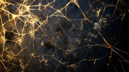 Intricate golden spider web