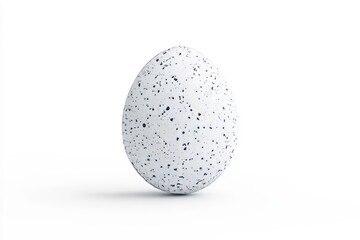 Wall Mural - Speckled egg on white background: minimalist design and natural beauty