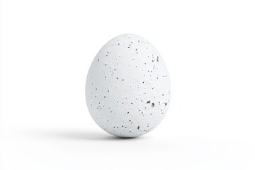 Wall Mural - Speckled egg on white background: minimalist design