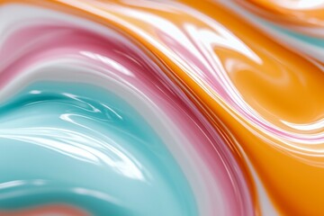 Wall Mural - A colorful swirl of paint with blue, pink, and orange colors