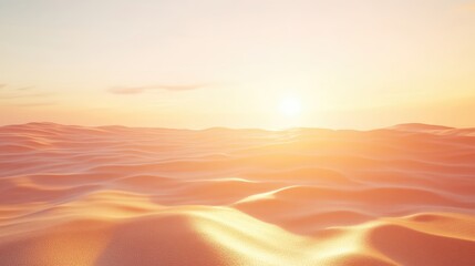 Poster - Serene Sunset Over Waves in Soft Golden Light and Warm Atmosphere