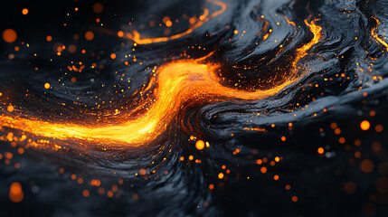 Poster - vibrant flow of molten metal creates mesmerizing visual effect