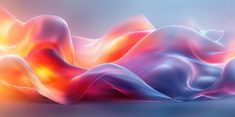 Futuristic Abstract Design with Smooth Curves and Transparent Elements in Pastel Colors