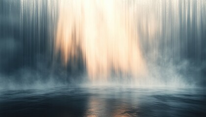 Poster - Modern Abstract Composition with Metallic Vertical Lines and Soft Lighting