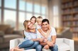 © BillionPhotos.com - Family, mom dad with child watching a TV
