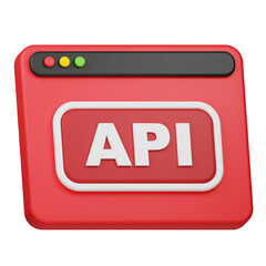 Poster - api website 3d icon isolated on the transparent background
