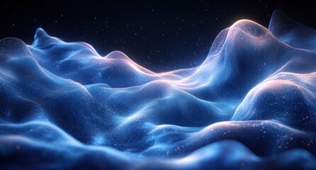 Poster - Abstract Blue Curved Lines Motion Design with Backlighting and Glow for Modern Graphic Resources
