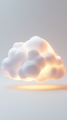 Aufkleber - Glowing cloud floating on minimalist background representing modern technology