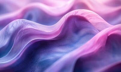 Poster - Abstract Gradient Shapes in Purple and Blue Fluid Curves