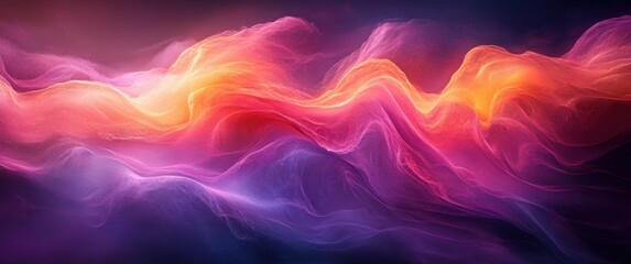 Poster - Vibrant Gradient Abstract Background Pink Purple Orange Dreamy Light Texture Retro Design