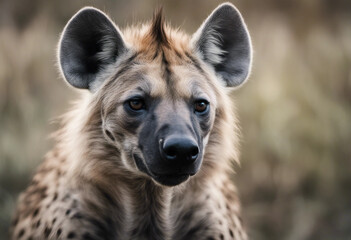 Wall Mural - hyena close-up stock image isolated on a white background hyena