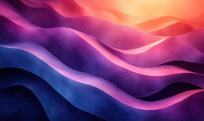 Poster - Modern Abstract Design Concentric Circles Smooth Curves Gradient Blue Purple