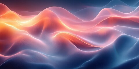 Poster - Minimalist Abstract Wave Design in Soft Pastel Colors and Gradient Transitions