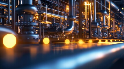 Aufkleber - A vibrant refinery control room showing flow rates and pressure charts on large monitors