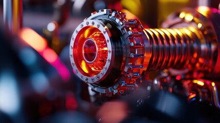 Poster - A detailed visualization of a turbocharger cutaway model, showing inner mechanisms and airflow paths