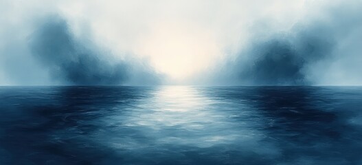 Poster - Soft Gradient Abstract Light Blue and Gray Background with Smooth Textured Design